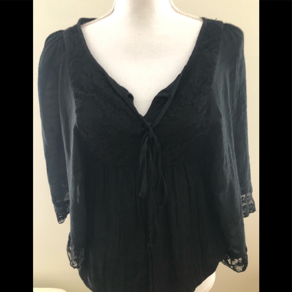 Women’s size S  J Gee lacy black loose flowing top